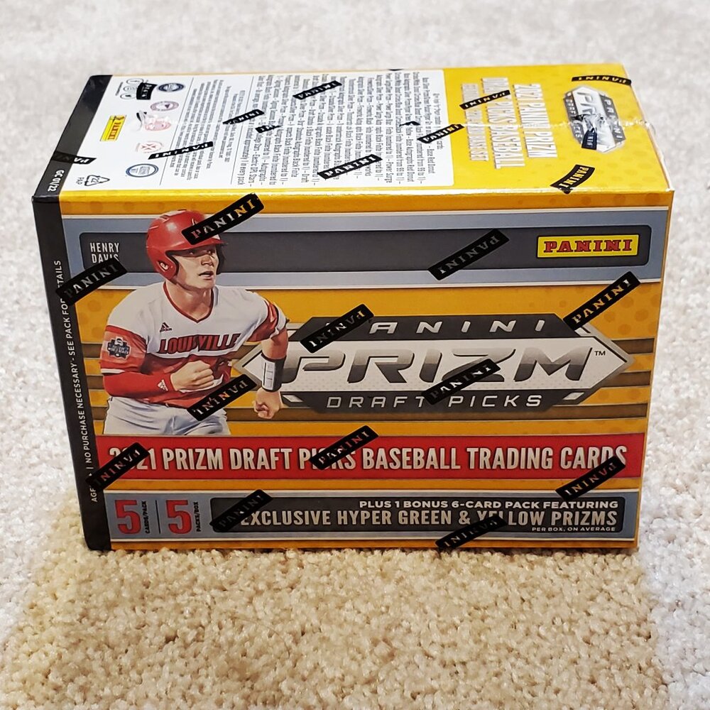 Factory Sealed Panini 2021 Prizm Draft Picks Baseball Blaster Box - 5 Packs